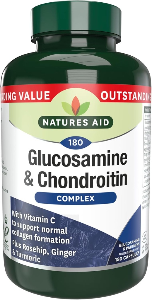 Γλυκοσαμίνη 500mg & Χονδροϊτίνη 100mg Συγκρότημα 180 Vcaps