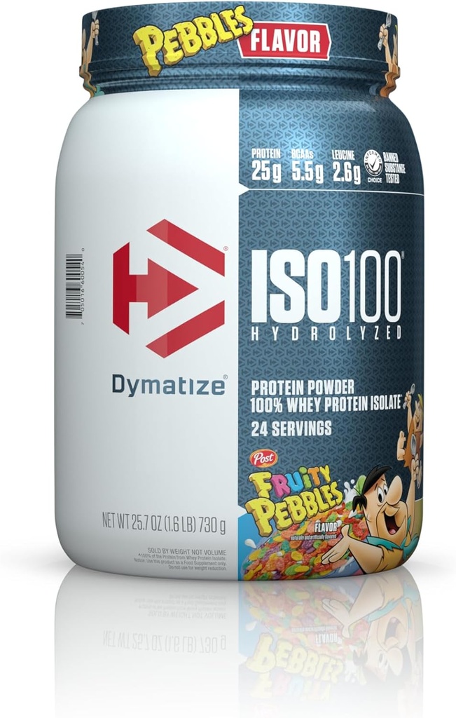 Δυναμώστε ISO100 Υδρολυμένα 100 Whey Protein Isolate Fruity Pebbles (1.6 Lbs. / 24 Servings)