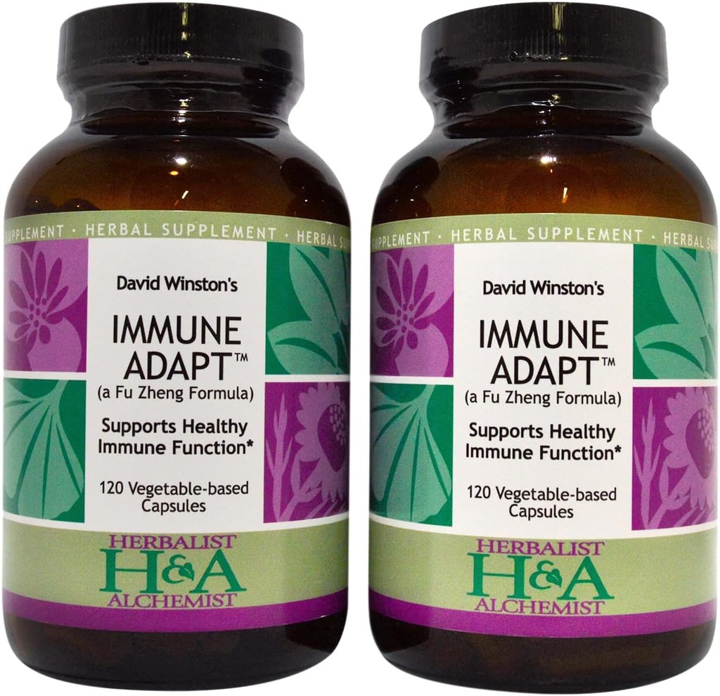 Herbalist & Alchemist, David Winston's Immune Adapt Fu Zheng Capsules, 2 Pack - 4 Month Supply, 120 Ct Each Bottle. Supports Healthy Immune Function*