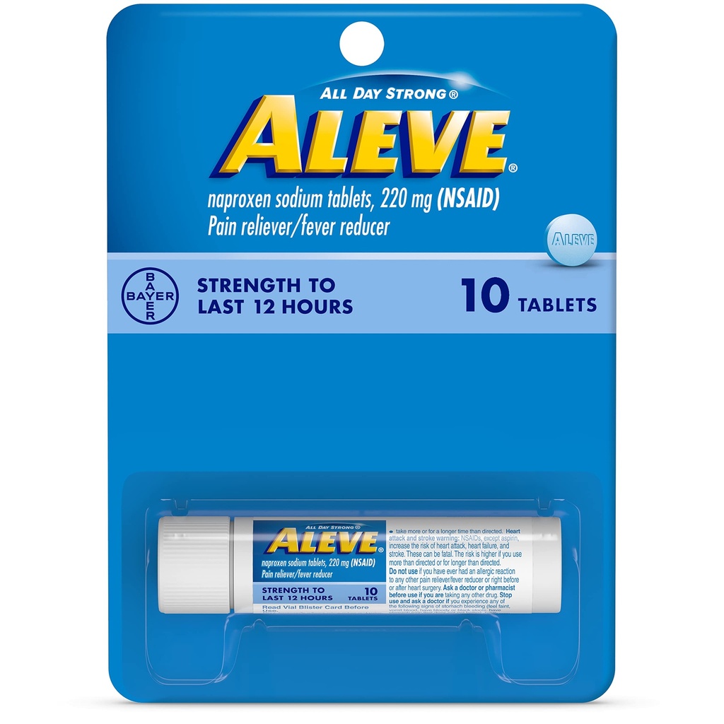 Aleve Δισκία με Naproxen Νάτριο 220mg NSAID Πόνο RelieverFever Reducer, 10 Count