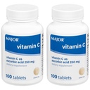 MAJOR Vitamin- C 250 mg Ασκορβικά δισκία οξέος, 100 CT - Συσκευασία των 2