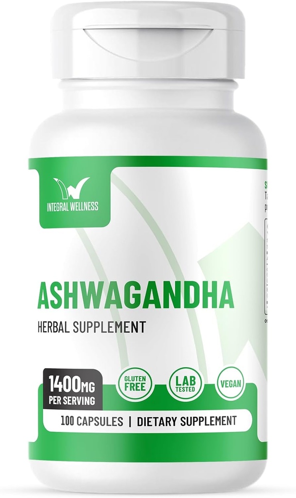 Ashwagandha w/Black Pepper Extract - 1400mg (100 Caps) 