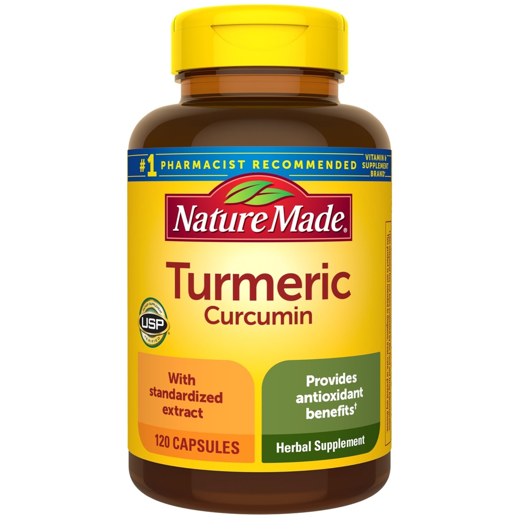 Nature Made Turmeric Curcumin 500 mg, συμπλήρωμα βοτάνων για αντιοξειδωτική υποστήριξη, 120 κάψουλες, 120 ημέρες προσφοράς