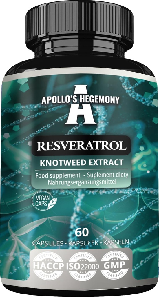 APOLLO'S HEGEMONY Resveratrol High Dose 400 mg - 60 Vegan Κάψουλες - 2 Μήνες Προσφορά - 98% Trans-Resveratrol από το Ιαπωνικό εκχύλισμα Knotweed - Φυσικό Αντιοξειδωτικό