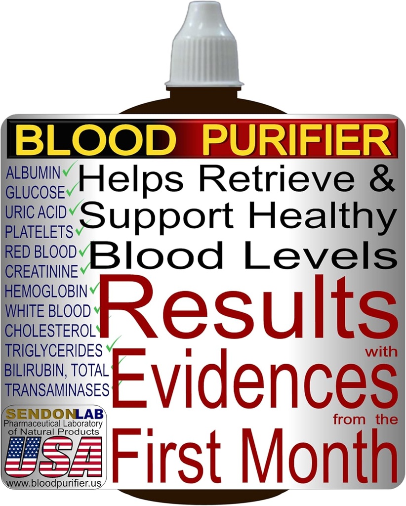Blood Purifier to Retrieve and Support Bloodstream. Natural Supplement to Cleanse, Tonic and Strengthen Your Organs. 2 oz
