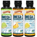 Barlean Omega 3 Fish Oil Liquid Supplement 3-Flavor Variety Pack για άνδρες και γυναίκες, EPA και DHA λιπαρά οξέα, περιλαμβάνει το βασικό Lime Pie, λεμόνι Crème και Mango Ροδάκινο Γεύσεις, 8 oz