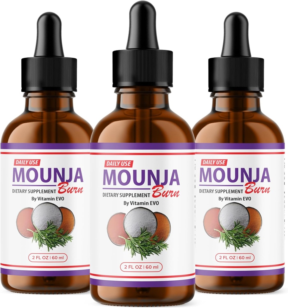 (3 Pack) Mounja Burn Drops - Επίσημη Φόρμουλα - Mounja Burn Dietary Supplement Drops, Mounja Liquid Drops Μέγιστη δύναμη Συνολική Wellness Υποστήριξη Formula MoujaBurn Mounja Burn Advanced (3 μπουκάλια)
