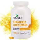 Κουρκουμίνη turmeric με κάψουλες πιπερίνης - 500mg ανά καψάκιο,120 Count - Συμπλήρωμα με Μαύρο Πιπέρι για ενισχυμένη απορρόφηση Μη ΓΤΟ, Χωρίς γλουτένη