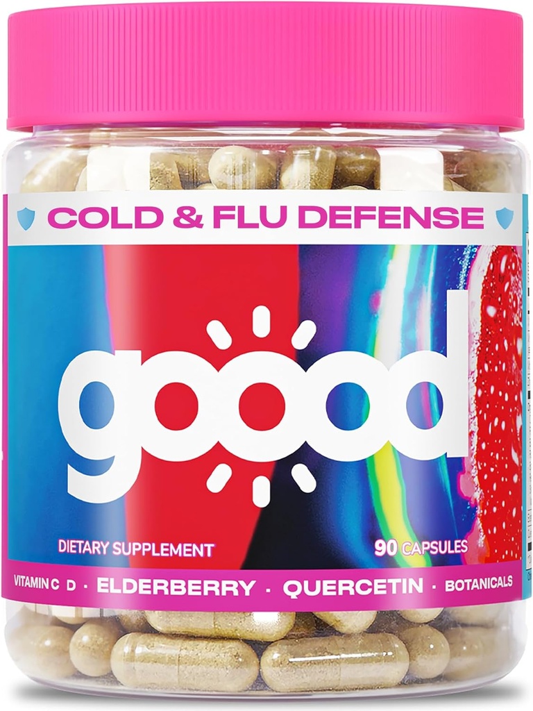 Booster ανοσίας Goood για ενήλικες - Βιταμίνη C με Zinc & Quercetin συμπληρώματα για την υποστήριξη της ανοσίας - Συμπληρώματα elderberry για την ενίσχυση της ανοσίας - Μη αλλεργιογόνο Gluten Free Non-GMO Immune Booster