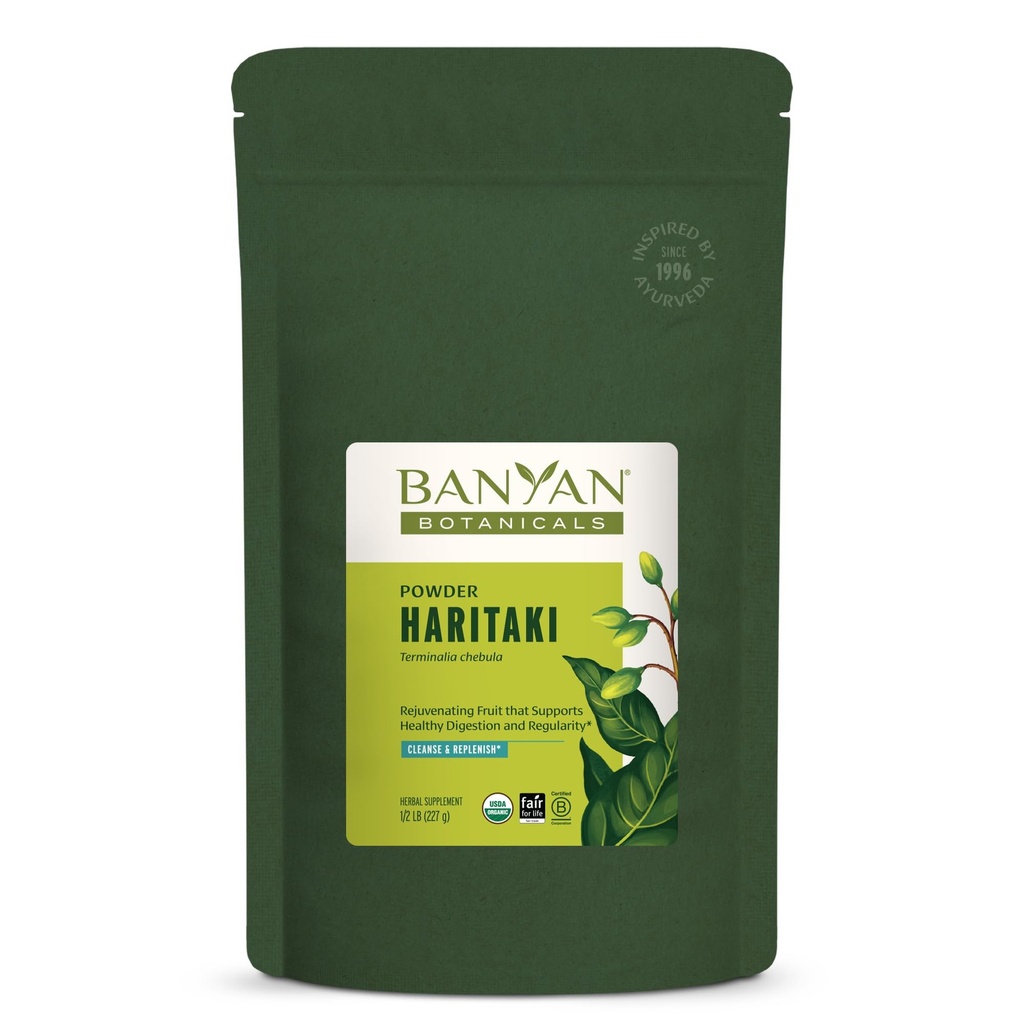 Banyan Botanicals Haritaki Powder - Certified Organic, 1/2 Pound – Terminalia chebula – για Αποτοξίνωση & Αναζωογόνηση* – Organic, Vegan, Non-GMO, Gluten Free, Certified Fair for Life Fair Trade