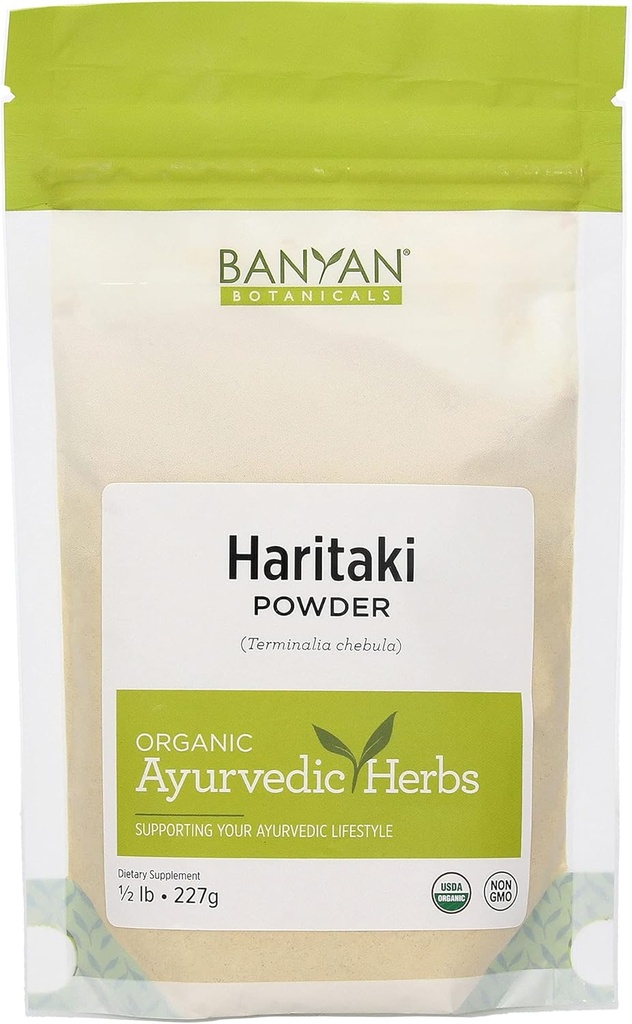 Banyan Botanicals Haritaki Powder - Certified Organic, 1/2 Pound – Terminalia chebula – για Αποτοξίνωση & Αναζωογόνηση* – Organic, Vegan, Non-GMO, Gluten Free, Certified Fair for Life Fair Trade
