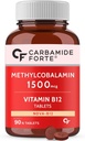 Γενόσημο Carb- Amide Forte Vitamin B12 Δισκία 1500mcg - Ενεργή μορφή της μεθυλοκοβαλαμίνης B12 συμπλήρωμα για άνδρες και γυναίκες- 90 Veg δισκία