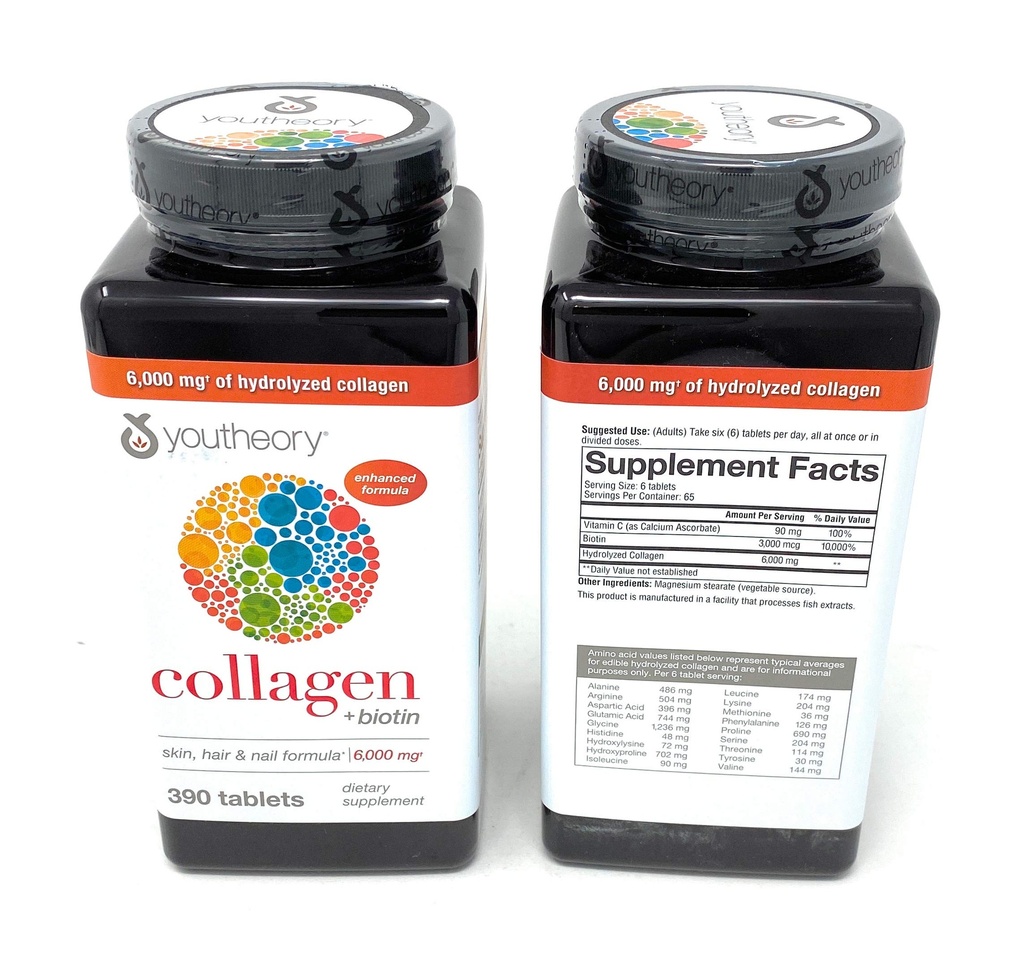 Youtheory Collagen Advanced Formula Tablets - 390 ct (2- Pack για 780 Ct)