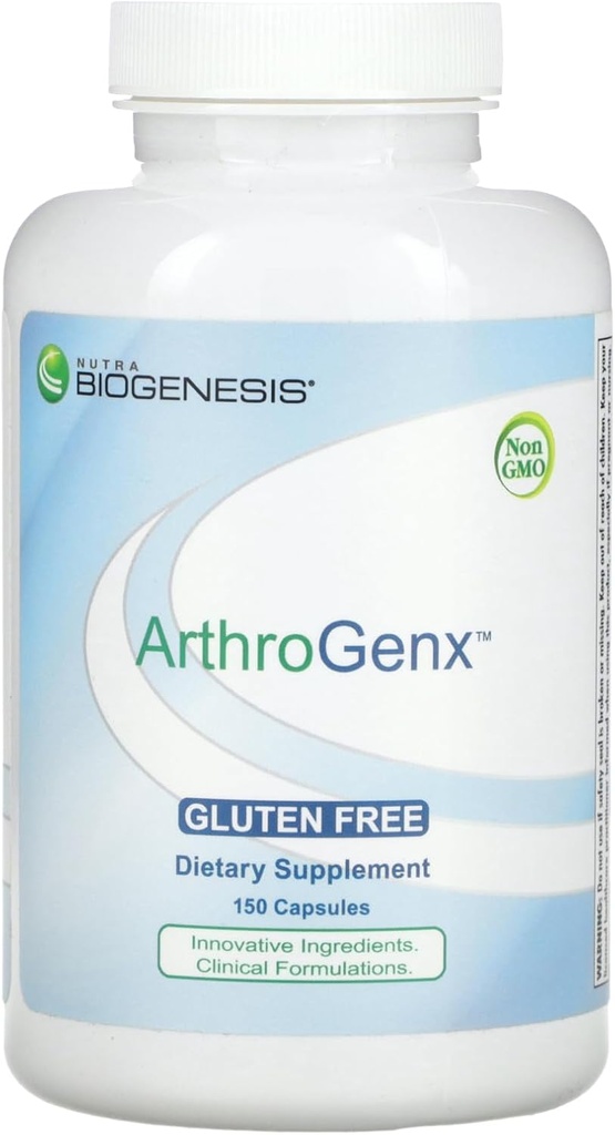 Nutra BioGenesis - ArthroGenx - Turmeric, Ginger και MSM για να βοηθήσει την υποστήριξη της κοινής λειτουργίας και της φυσιολογικής φλεγμονής του σώματος - 150 κάψουλες