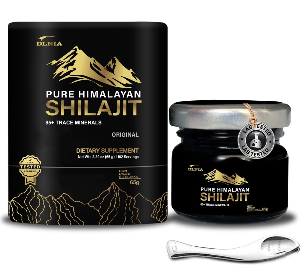 Shilajit Pure Ιμαλαΐων Βιολογικό Shilajit Resin συμπλήρωμα - Gold+ Βαθμός με 85+ Trace Minerals με 75% Fulvic Acid, Συνολική Ενέργεια & Ανοσολογική Υποστήριξη, Pure Shilajit για άνδρες & γυναίκες, 65g