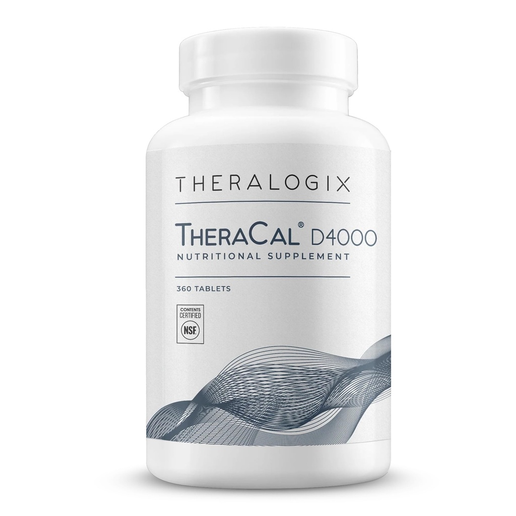 Theralogix TheraCal D4000 - Συμπλήρωμα υποστήριξης για την υγεία των οστών με ασβέστιο, μαγνήσιο, βιταμίνη D3, βιταμίνη K2 & βόριο* - Προσφορά 90 ημερών - NSF Certified - 360 δισκία