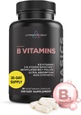 Livingood Daily Vitamin B Complex Κάψουλες για άνδρες και γυναίκες, μεθυλιωμένο B12 & φολικό, 11 Ενεργές Μορφές Συμπεριλαμβάνονται B1 B2 B3 B5 B6 & Βιοτίνη, Χωρίς γλουτένη, Βιταμίνες Vegan B για Καρφιά Δέρματος μαλλιών, 30 Κάψουλες