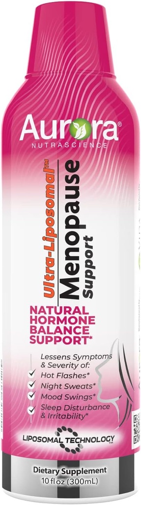 Aurora Nutrascience Ultra-Liposomal Εμμηνόπαυση Υποστήριξη με Κλινική Αποδεδειγμένη EstroG-100 να Μειώσετε Εμμηνόπαυση & Περιεμμηνόπαυση Συμπτώματα, Hot Flashs, Νυχτερινές Ιδρώσεις, Mood Swings, 30 Υπηρεσίες, 10 fl oz