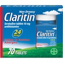 Claritin 24ωρη Αλλεργία Ιατρική, Μη- Νυχθηρή συνταγή Ενίσχυση Αλλεργία Ανακούφιση, Loratadine Αντιισταμινικά δισκία, 70 κόμης