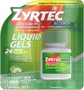 Zyrtec 24 ώρες Indoor & Outdoor Αλλεργία Υγρά Τζελ, Αντιισταμινικά Καψάκια με Υδροχλωρική Τσετιριζίνη για All-Day Αλλεργική Ανακούφιση, 40 ct (Pack of 2)