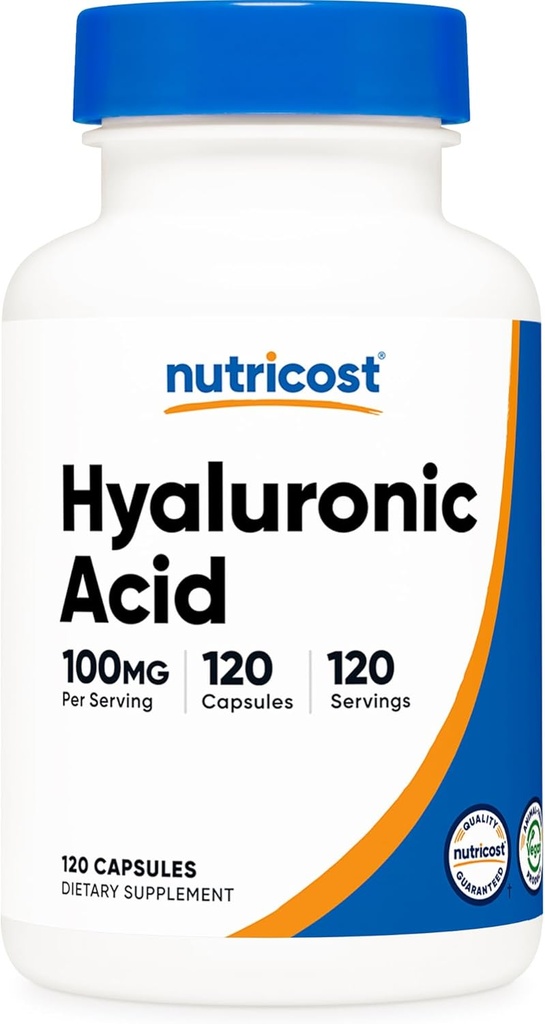 Nutricost Hyaluronic Acid Capsules 100mg,120 Vegetarian Capsules - Gluten Free, Non-GMO