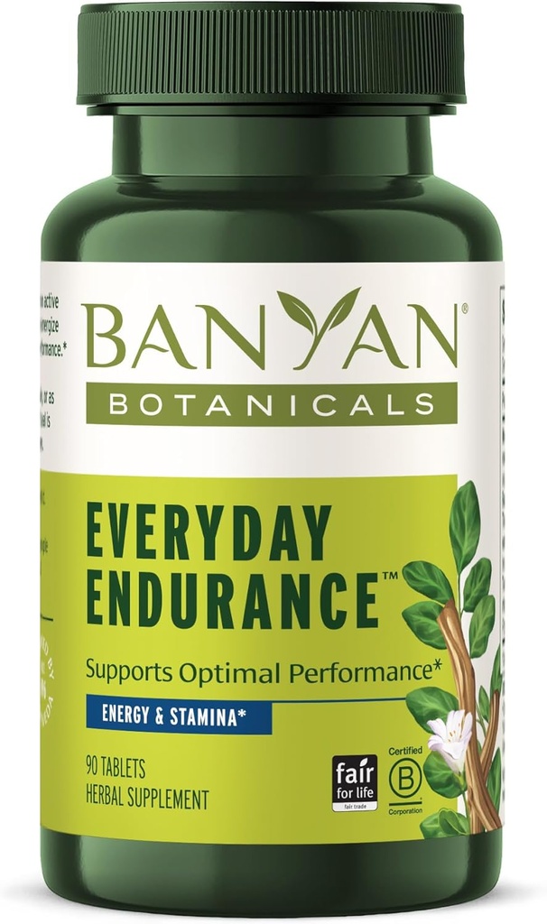 Banyan Botanicals Everyday Endurance – Βιολογικά Adaptogens Συμπλήρωμα – Φυτικά Superfoods και Adaptogens για την Ενέργεια και την Εστίαση – 90 Tablets – Μη ΓΤΟ Με Βιώσιμη προέλευση Vegan
