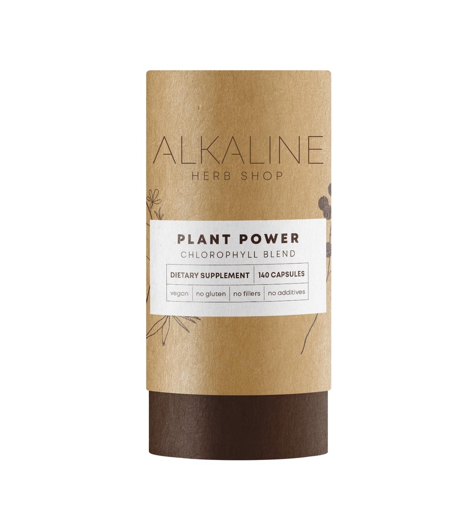 Alkaline Βότανο Κατάστημα Φυτών Συμπλήρωμα Ισχύος 140 Κάψουλες (Chlorophyl)