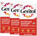 Γεριτόλη, Multivitamin Supplement, Περιέχει Β-βιταμίνες, Αντιοξειδωτικά, Βιταμίνες C, Ε & D και σίδηρο, 27 Ουσιώδεις Βιταμίνες και Ορυκτά, Χωρίς Γλουτένη, Μη ΓΤΟ, Χωρίς Τεχνητά Γλυκαντικά, 100 δισκία, 3 Συσκευασία