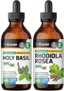 BIO KRAUTER Holy Basil Tincture 4 Fl. Oz. & Rhodiola Rosea Tincture 4 Fl. Oz.