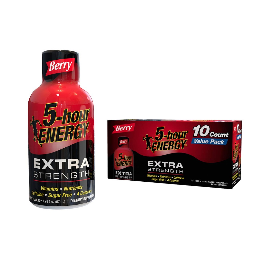 5 ώρες ΕΝΕΡΓΕΙΑ® Shot, Extra Strength, Berry, 10 Pack