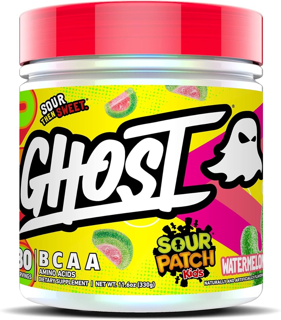 GHOST BCAA Powder Amino Acids Supur Patch Kids Watermelon - 30 υπηρεσίες - ζάχαρη-free Intra, Post & Pre προπόνηση Amino σκόνη & ποτό αποκατάστασης, 7G BCAA