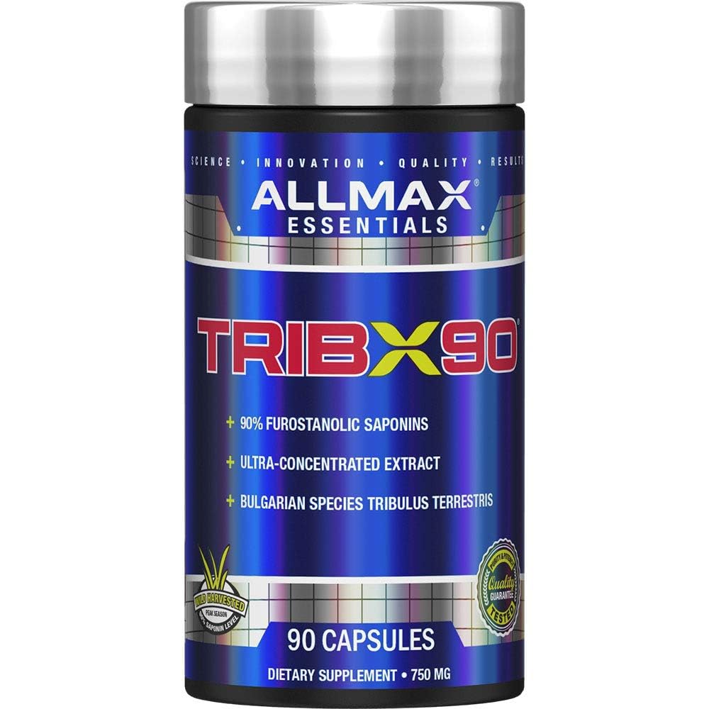 ALLMAX TRIBX90-90 Capsules - Natural Testosterone Booster - Delivers Bulgarian Species Tribulus Terrestris - 90% Furostanolic Saponins - 90 Servings