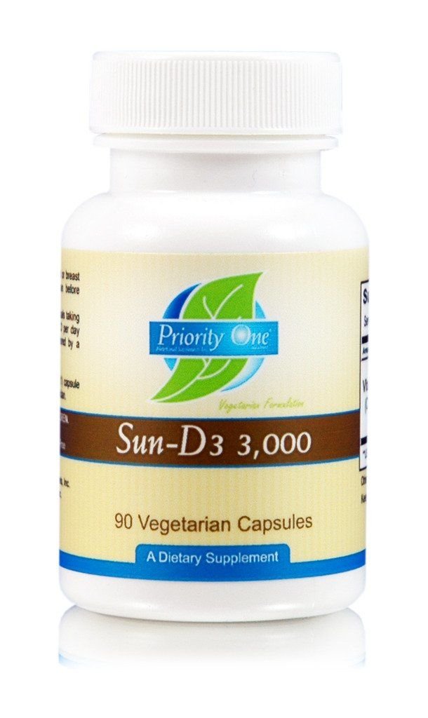 Προτεραιότητα One Vitamins Sun D3 3.000 90 Vegetarian Capsules - Η πιο βιοδιαθέσιμη μορφή βιταμίνης D (χοληκαλσιφερόλη).*