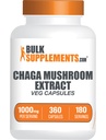 BulkSupplements.com Chaga Mushroom Extract Κάψουλες - Chaga Extract, Chaga Mushrooms - Vegan & Gluten Free, 2 κάψουλες ανά υπηρεσία (1000mg), 360 Count (Pack of 1)