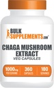 BulkSupplements.com Chaga Mushroom Extract Capsules - Chaga Extract, Chaga Mushrooms - Vegan & Gluten Free, 2 Capsules per Serving (1000mg), 360 Count (Pack of 1)