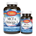 Carlson - MCT & Omega-3, Coconut Oil, Caprylic & Capric Acids, EPA & DHA, Energy Production, Fat Metabolism & Brain Health, 120+30 Softgels