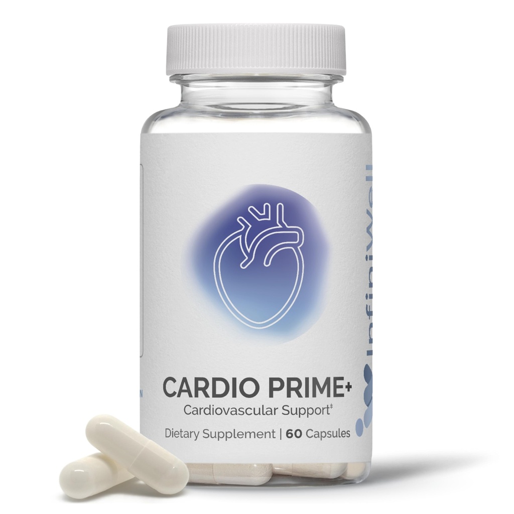InfinWell Cardio Prime+ Heart Health Supplements - Αντιοξειδωτικά & Καινοτόμες Πεπτίδες για Καρδιομεταβολική Υγεία - NAD3 & Nattokinase για Υγιεινή Καρδιά & Μεταβολική Ισορροπία (60 Κάψουλες)