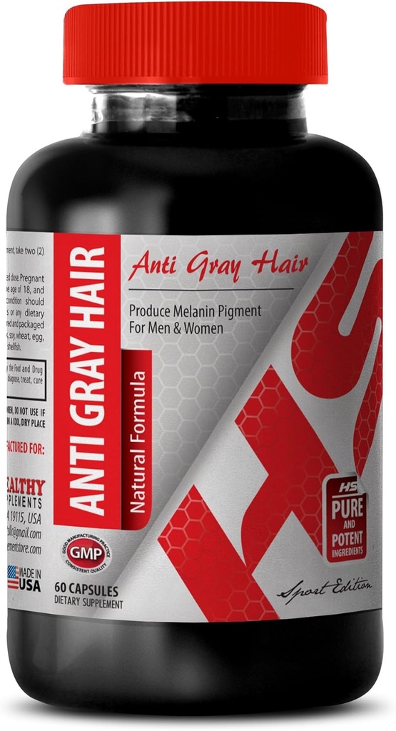 Φολικό οξύ 1000 mcg - Anti Gray φυσική φόρμουλα μαλλιών - Βελτίωση της υγείας των μαλλιών (1 μπουκάλι)