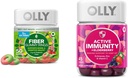 OLLY Fiber Gummy Δαχτυλίδια 50ct & ενεργός Ανοσία+Elderberry Gummies 45ct Berry Flavors Digestive & ανοσοποιητική υποστήριξη