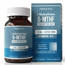L Methylfolate 7.5mg συν Methyl B12 - Ενεργή μορφή 5-MTHF, MTHFR συμπλήρωμα - Αίμα έτοιμο μεθυλιωμένο φολικό + B12 συμπαράγοντας - Υποστηρίζει Mood, Homocysteine μεθυλίωση, Cognition (60 κάψουλες)