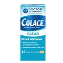 Colace Clear Stool Softener for Gentle Recipation Relief, # 1 Doctor Recommended Stool Softener Brand, Dye Free, 50 mg Docusate Caps, 42 Count
