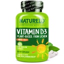 NATURELO Βιταμίνη D - 5000 IU - Φυτό με βάση τη λειχήνα - Φυσικό συμπλήρωμα D3 για το ανοσοποιητικό σύστημα, υποστήριξη οστών, κοινή υγεία - υψηλή ισχύς - Vegan - μη ΓΤΟ - Χωρίς γλουτένη - 180 κάψουλες