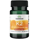 Swanson Βιταμίνη K2 (Menaquinone-7) - Συμπλήρωμα Βιταμίνης Υποστήριξη Καρδιαγγειακής και Οστικής Υγείας - Κατασκευασμένο από ιαπωνική Natto για να βοηθήσει να Ρυθμίσει το Ασβέστιο - (30 Softgels, 100mcg Καθένα)