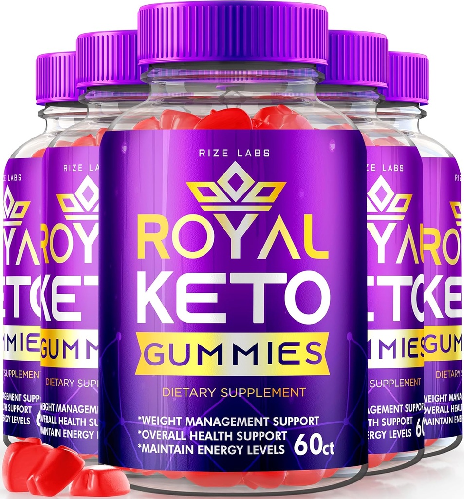 rize labs - Royal Keto Gummies - ACV οργανική υποστήριξη για το λίπος της κοιλιάς & απώλεια βάρους διατροφής, για άνδρες και γυναίκες μηλίτη ξύσμα μήλου επιπλέον Gummies δύναμη (300 Gummies) (πακέτο των 5)