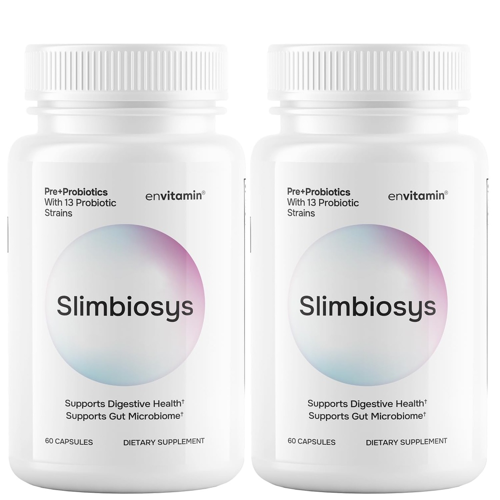 Slimbiosys Ultra Probiotic Capsule - Προ & Probiotics για γυναίκες & άνδρες - Υποστήριξη Microbiome (2 Pack, Slimbiosys)