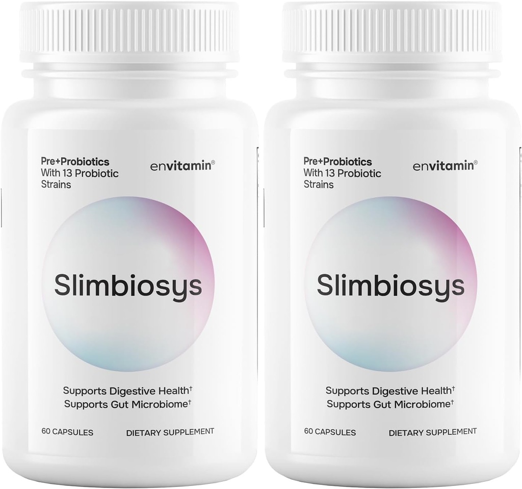 Slimbiosys Ultra Probiotic Capsule - Pre & Probiotics for Women & Men - Support Your Microbiome (2 Pack, Slimbiosys)