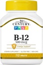 21ος αιώνας B-12 500 mcg δισκία, 110- Count (πακέτο του 2)