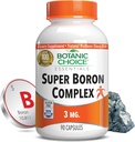 Botanic Choice Super Boron Complex (3mg) - Προάγει την υγεία των οστών και του προστάτη με τη μεταφορά ασβεστίου & μαγνησίου - 3 μορφές βορίου για άνδρες και γυναίκες (90 κάψουλες)