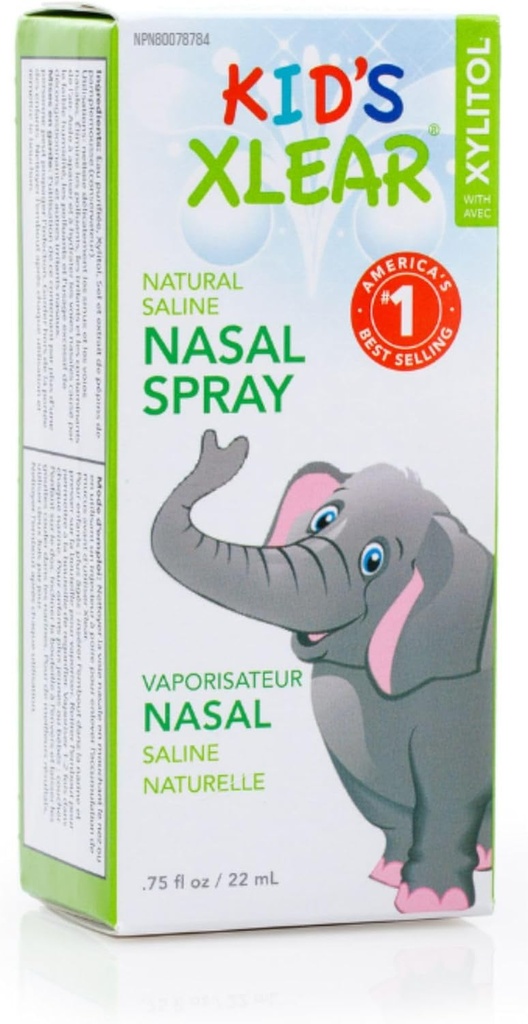 Xlear Natural Xylitol Saline Nasal Spray για παιδιά - Καθημερινή αποσυμφορητικό, Moisturizer μύτης, 0,75 fl oz (πακέτο του 1)