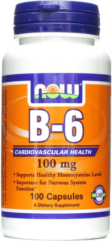 Τώρα τρόφιμα B6 100mg κάψουλες, 100 CT